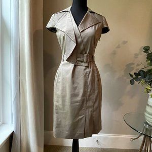 Cremiux kaki colored dress sz 2 with belt